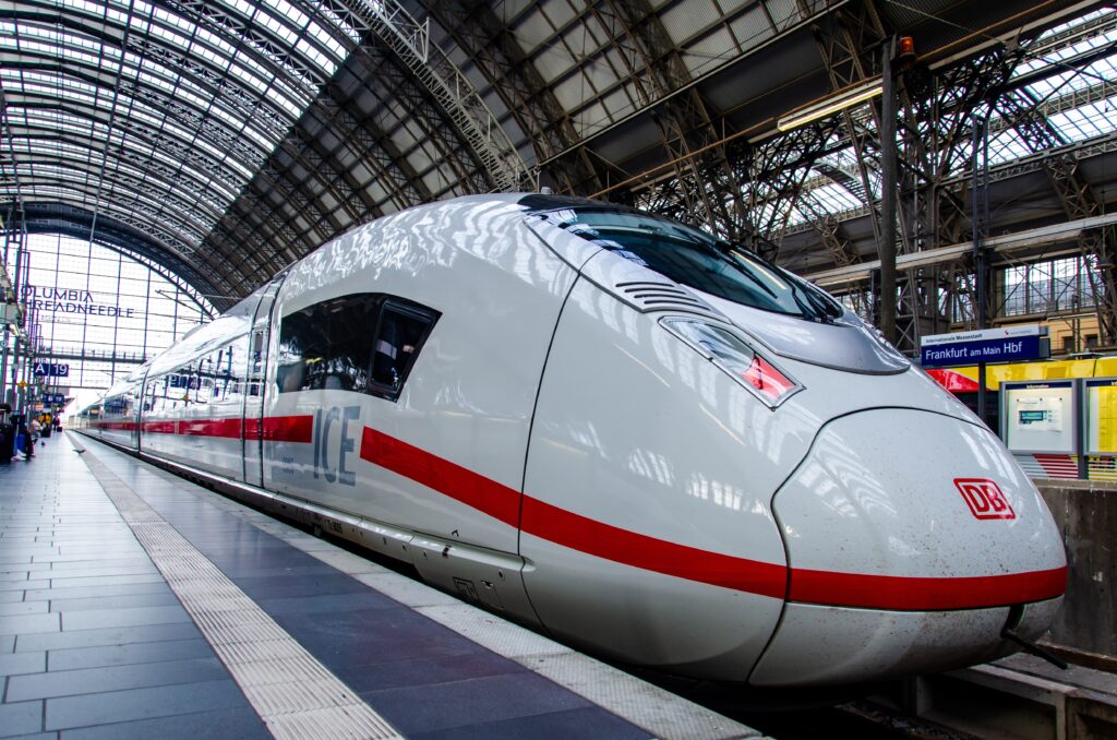 Hungarian man clings to train